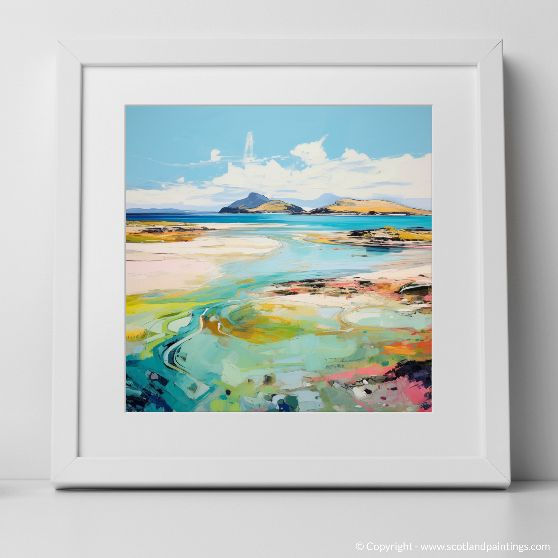 Art Print of Isle of Jura, Inner Hebrides in summer with a white frame