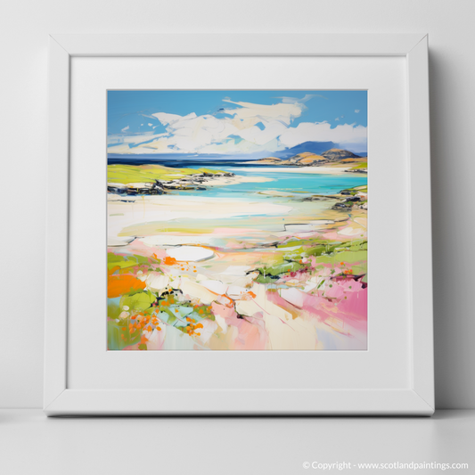 Art Print of Isle of Barra, Outer Hebrides in summer with a white frame