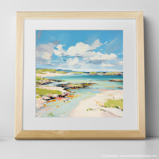 Art Print of Isle of Barra, Outer Hebrides in summer with a natural frame