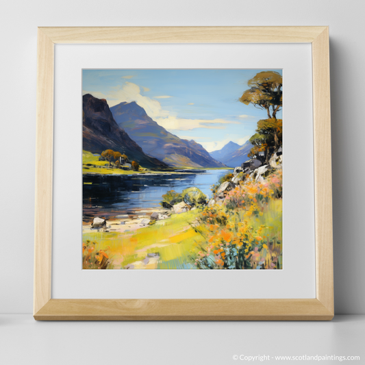 Art Print of Loch Maree, Wester Ross in summer with a natural frame