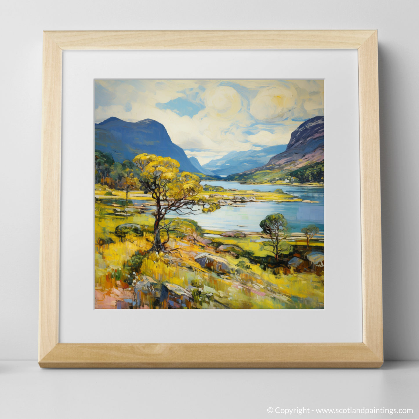 Painting and Art Print of Loch Maree, Wester Ross in summer. Summer Serenade at Loch Maree.