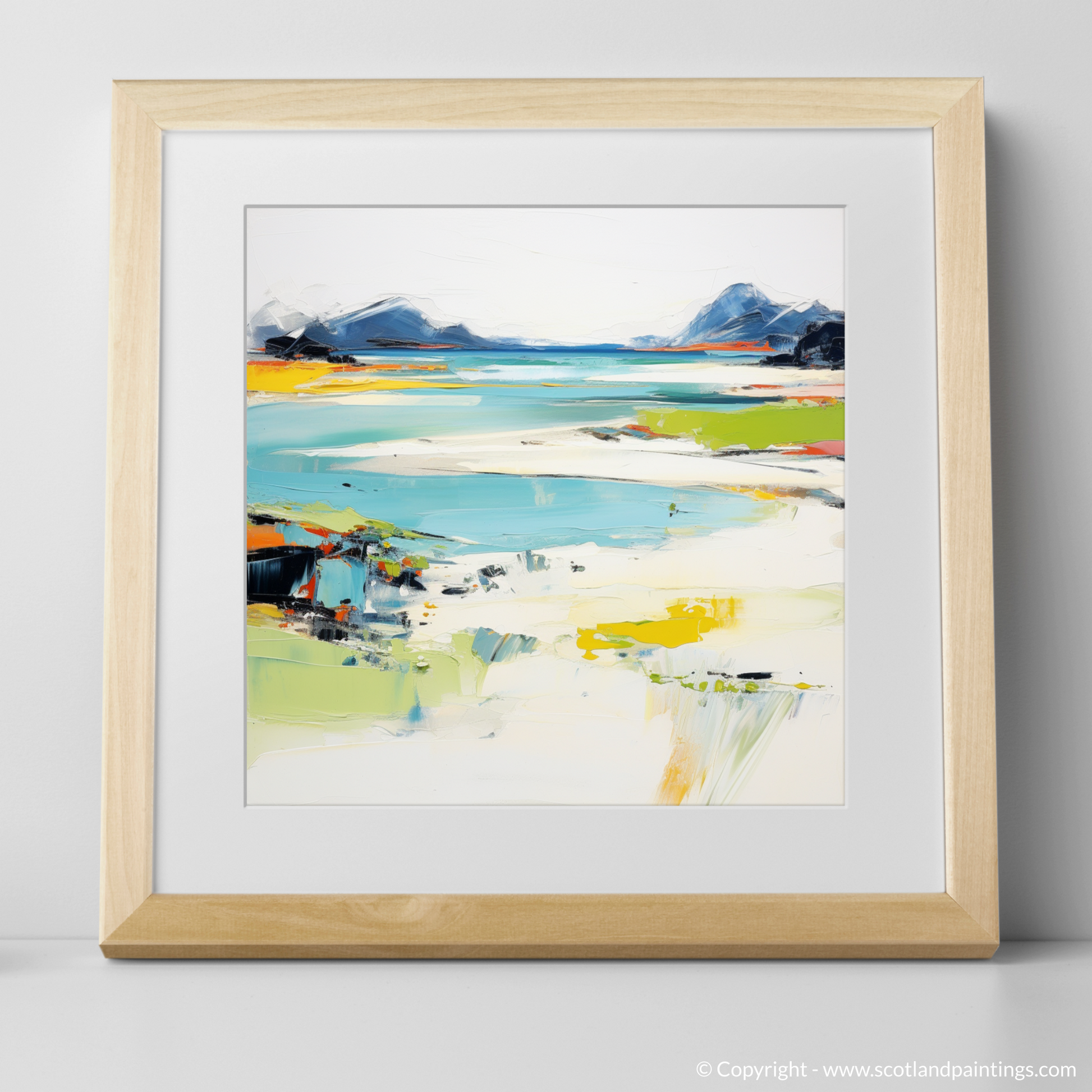 Art Print of Silver Sands of Morar in summer with a natural frame