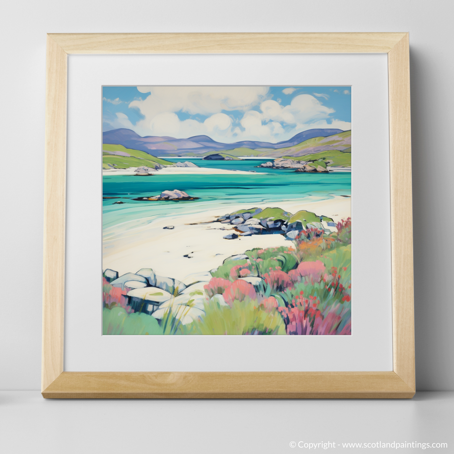 Art Print of Isle of Harris, Outer Hebrides in summer with a natural frame