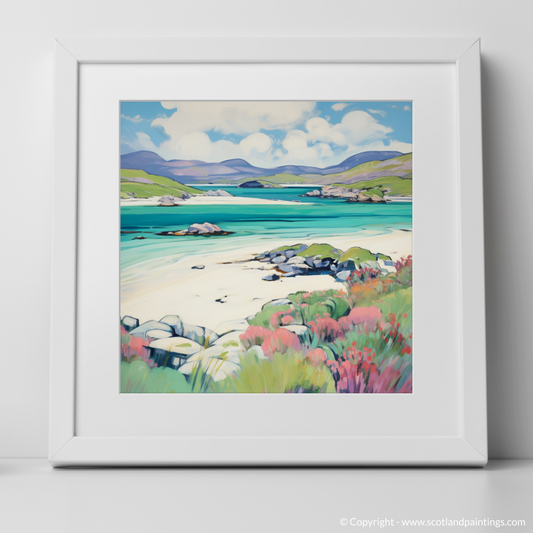 Art Print of Isle of Harris, Outer Hebrides in summer with a white frame