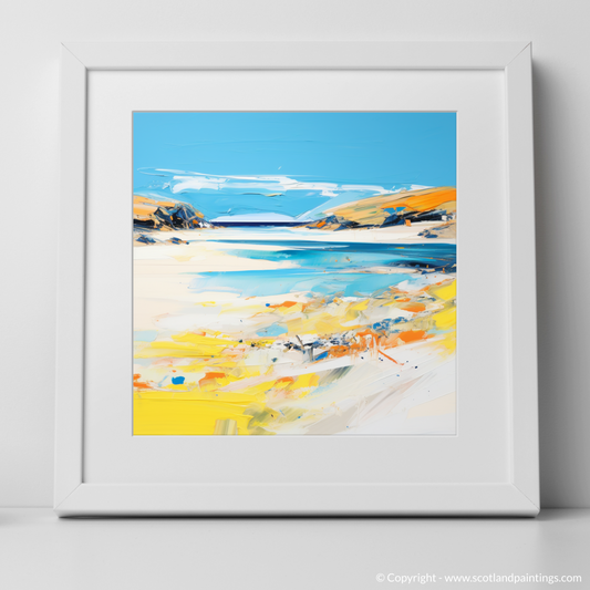 Art Print of Achmelvich Beach, Sutherland in summer with a white frame