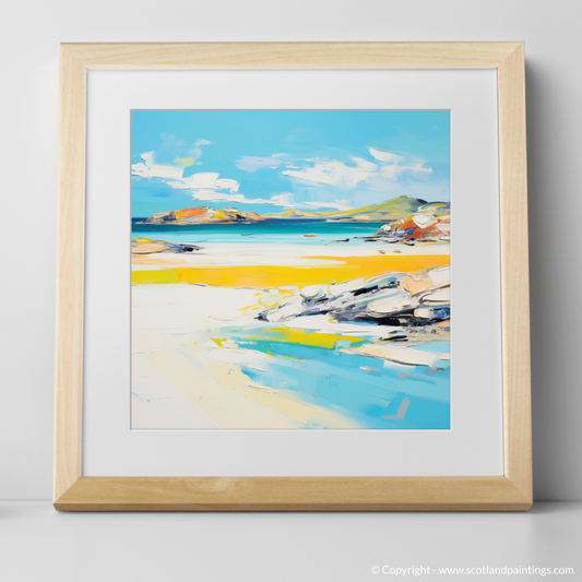 Art Print of Achmelvich Beach, Sutherland in summer with a natural frame