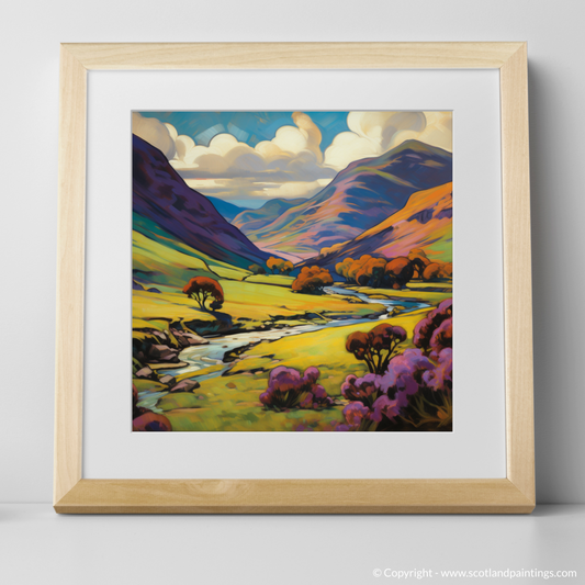 Art Print of Glen Roy, Highlands in summer with a natural frame