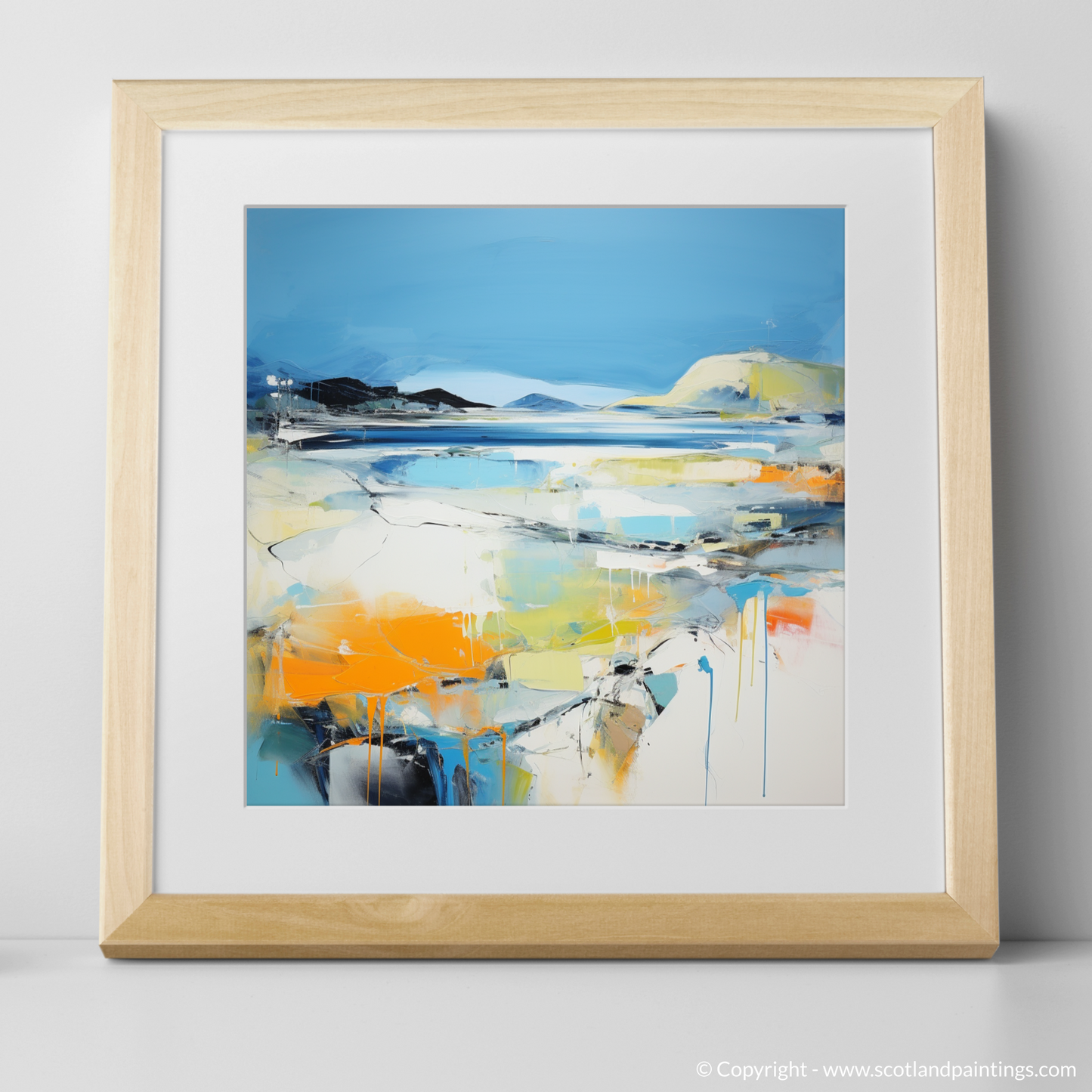 Art Print of Silver Sands of Morar in summer with a natural frame