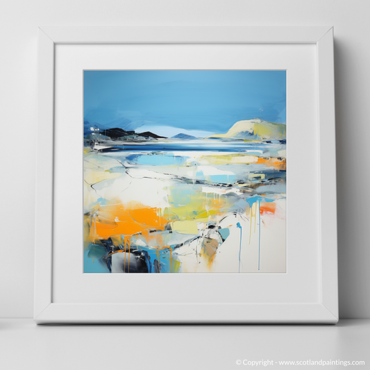 Art Print of Silver Sands of Morar in summer with a white frame