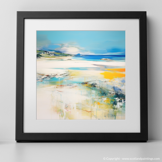 Art Print of Silver Sands of Morar in summer with a black frame
