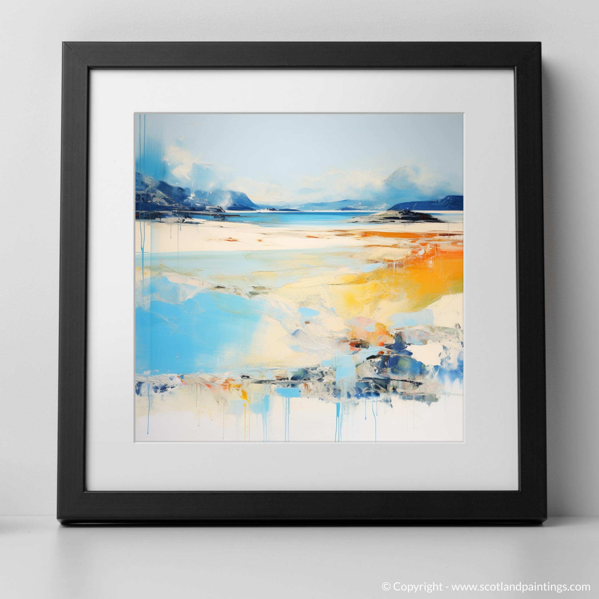 Art Print of Silver Sands of Morar in summer with a black frame