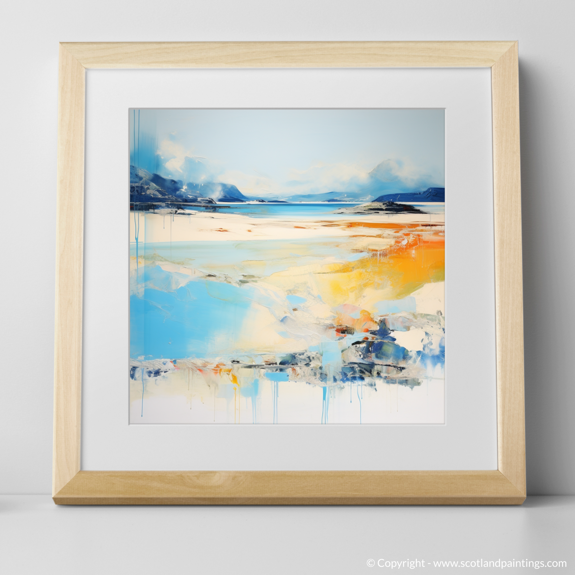 Art Print of Silver Sands of Morar in summer with a natural frame