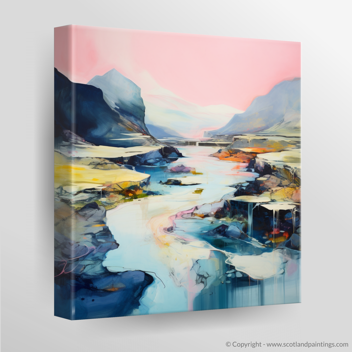 Canvas Print of Isle of Skye Fairy Pools at dusk in summer