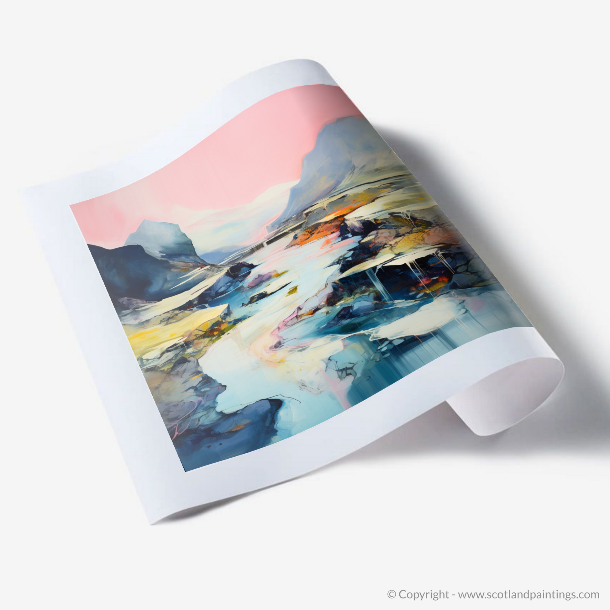 Art Print of Isle of Skye Fairy Pools at dusk in summer