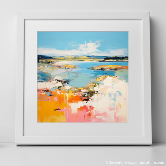 Art Print of Isle of Gigha, Inner Hebrides in summer with a white frame