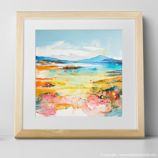 Art Print of Isle of Gigha, Inner Hebrides in summer with a natural frame