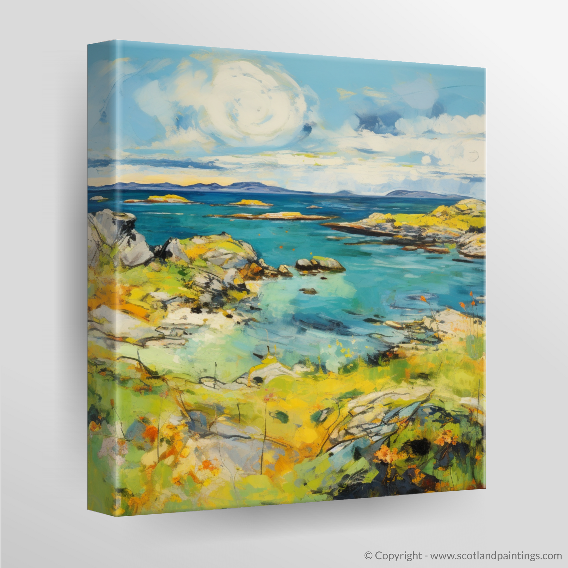 Canvas Print of Isle of Skyes smaller isles, Inner Hebrides in summer