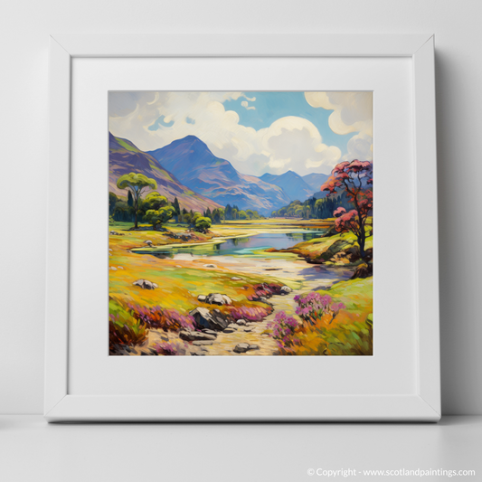 Art Print of Glen Affric, Highlands in summer with a white frame