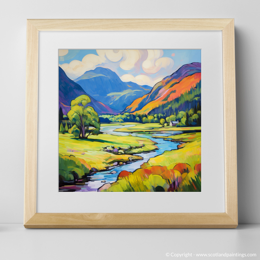 Art Print of Glenfinnan, Highlands in summer with a natural frame