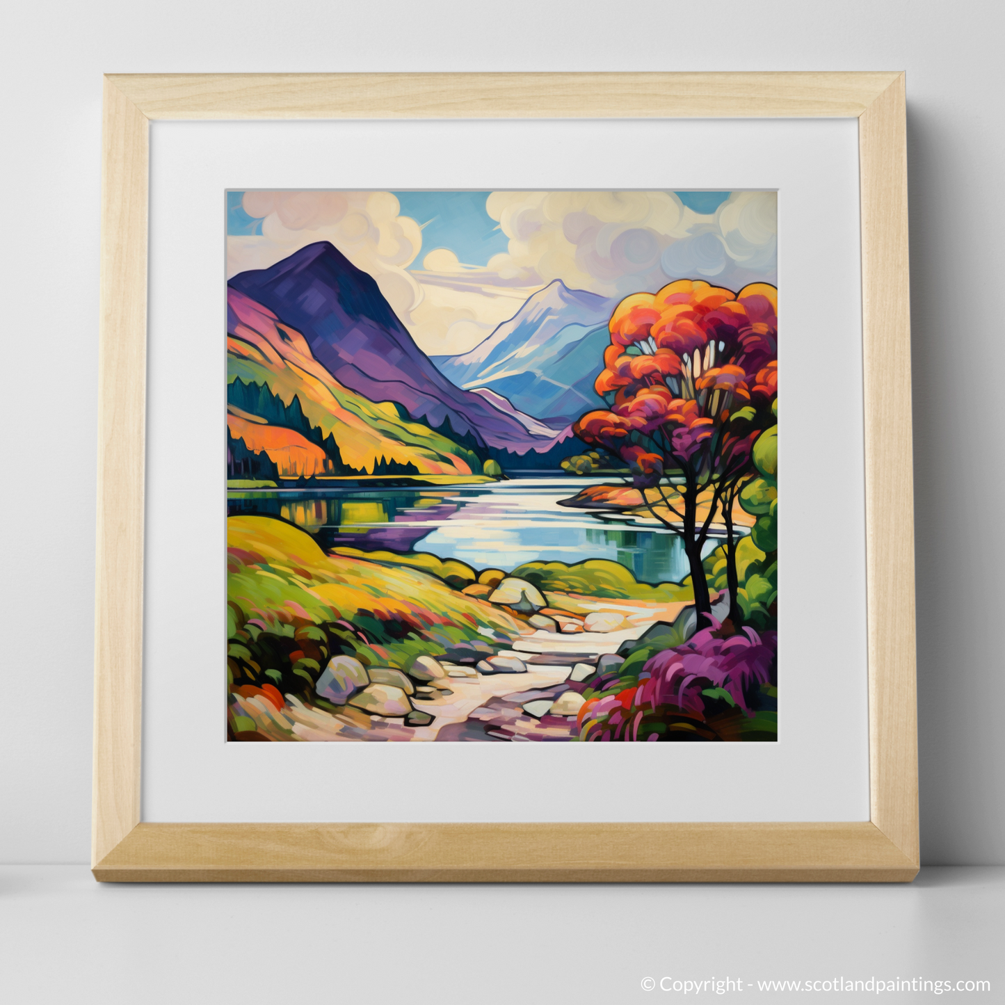 Art Print of Glenfinnan, Highlands in summer with a natural frame