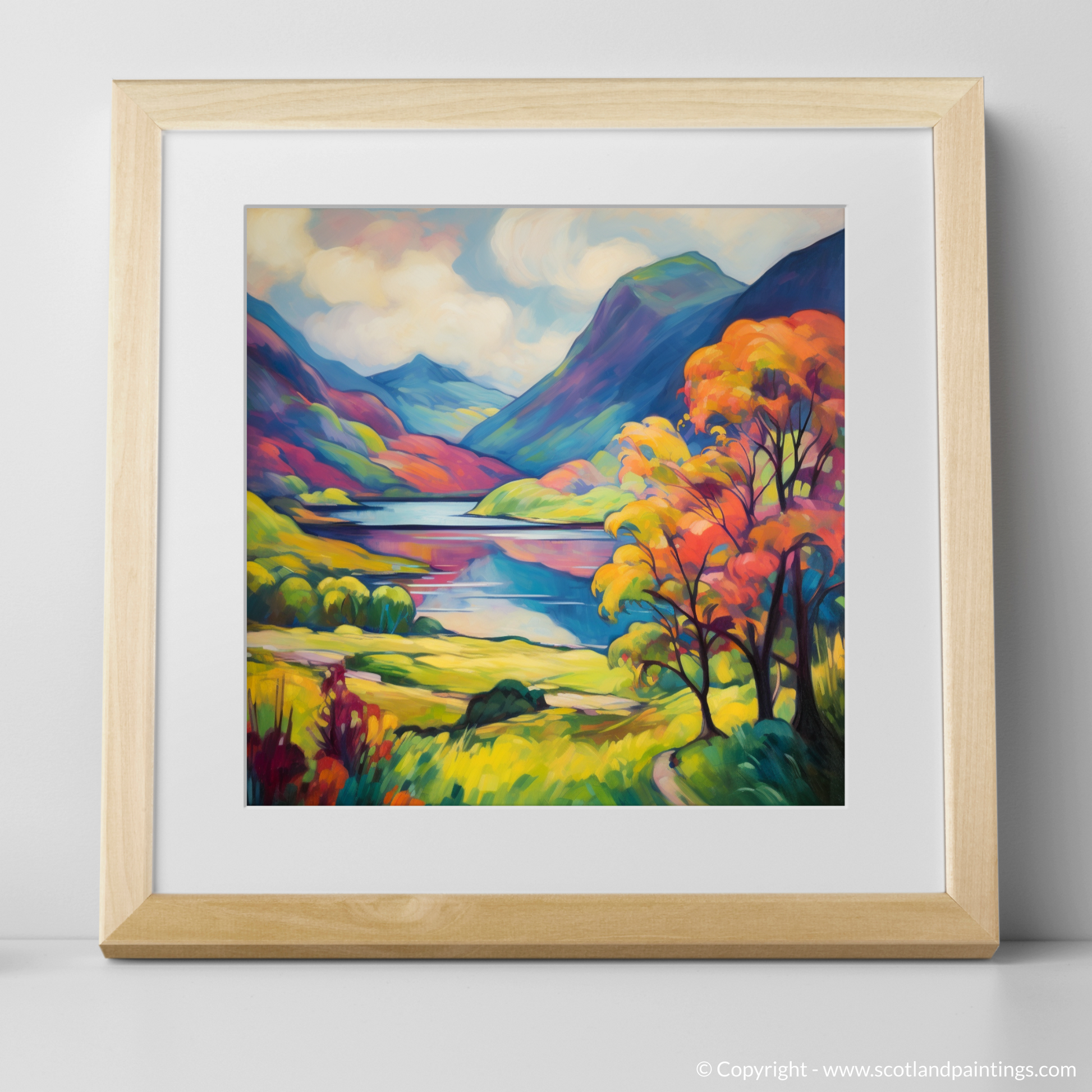 Art Print of Glenfinnan, Highlands in summer with a natural frame