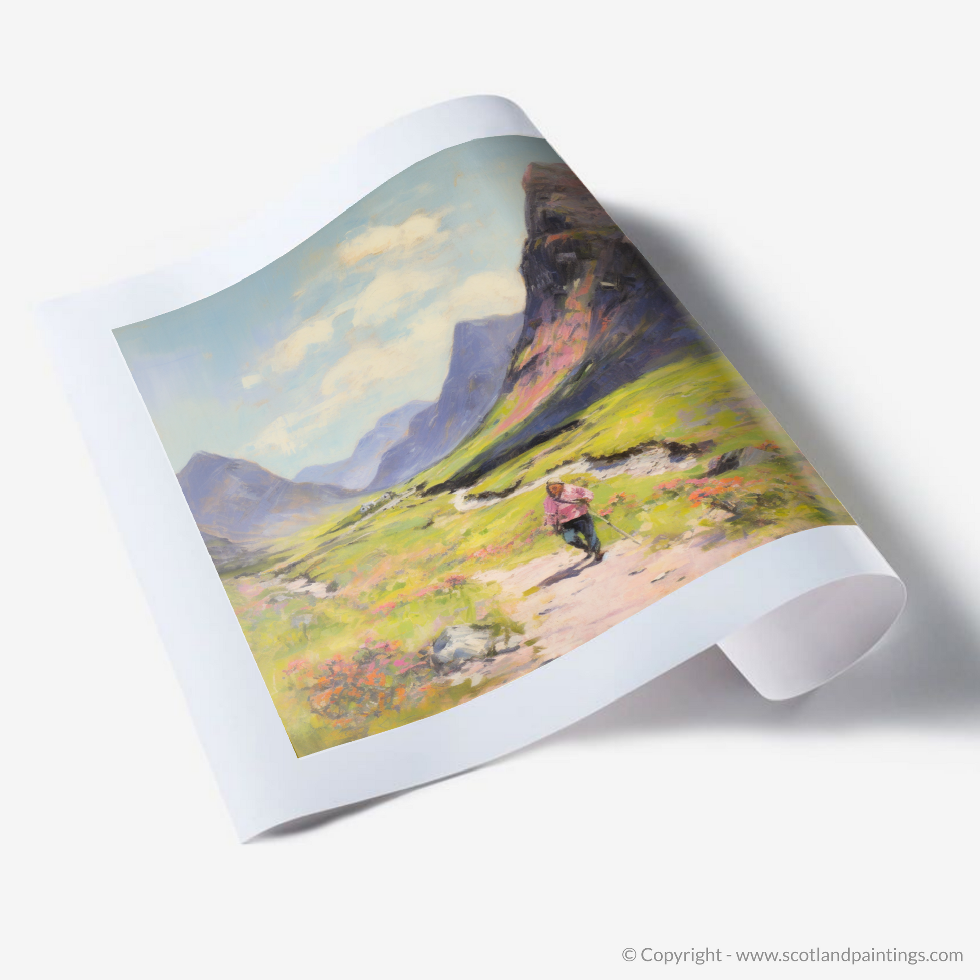 Art Print of Walkers in Glencoe during summer