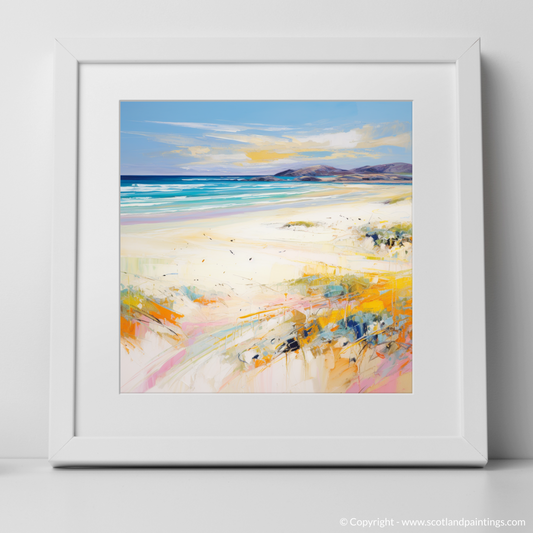 Art Print of Luskentyre Sands, Isle of Lewis in summer with a white frame