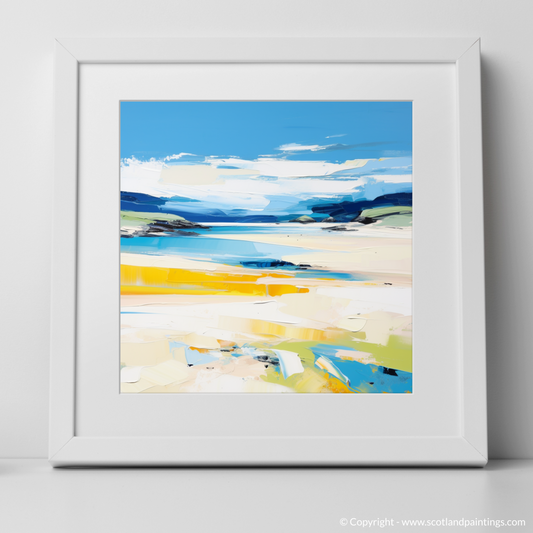 Art Print of Durness Beach, Sutherland in summer with a white frame