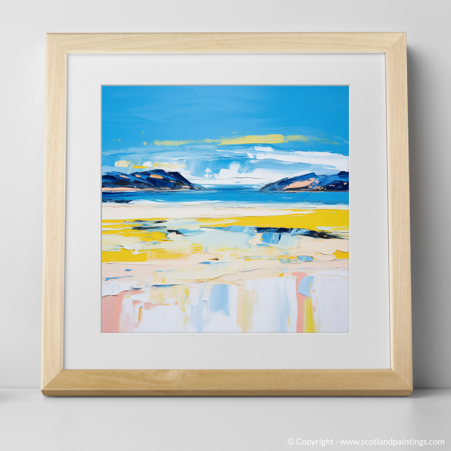 Art Print of Durness Beach, Sutherland in summer with a natural frame