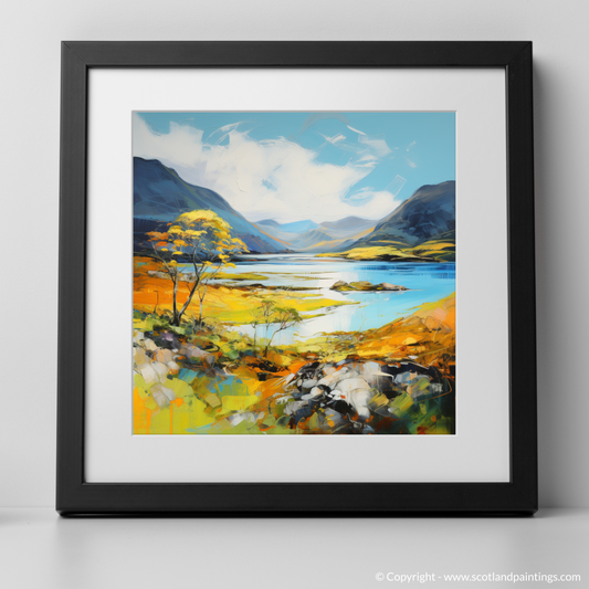 Art Print of Loch Maree, Wester Ross in summer with a black frame