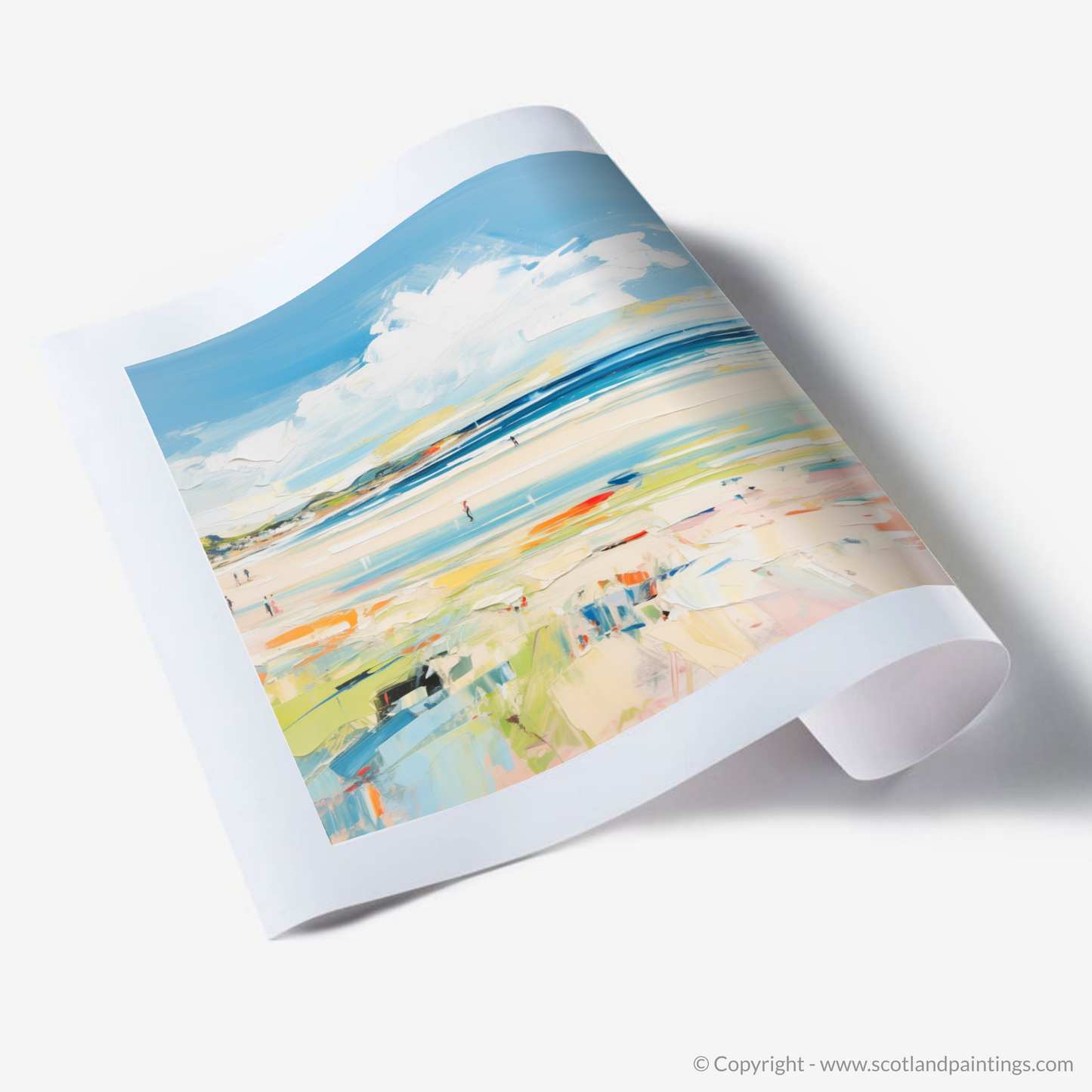 Art Print of St Cyrus Beach, Aberdeenshire in summer