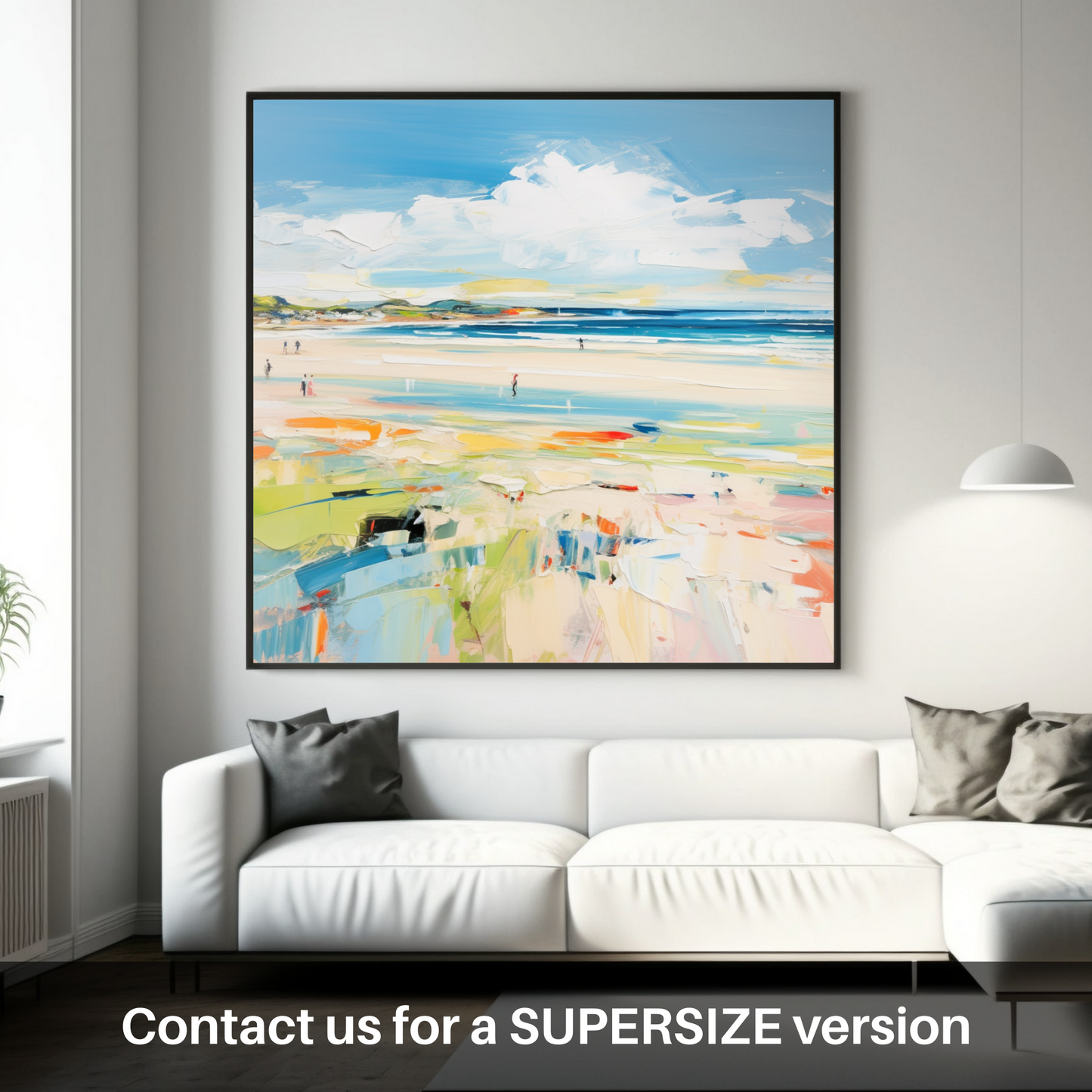 Huge supersize print of St Cyrus Beach, Aberdeenshire in summer