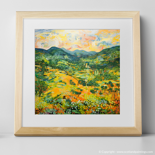 Art Print of Glen Garry, Highlands in summer with a natural frame