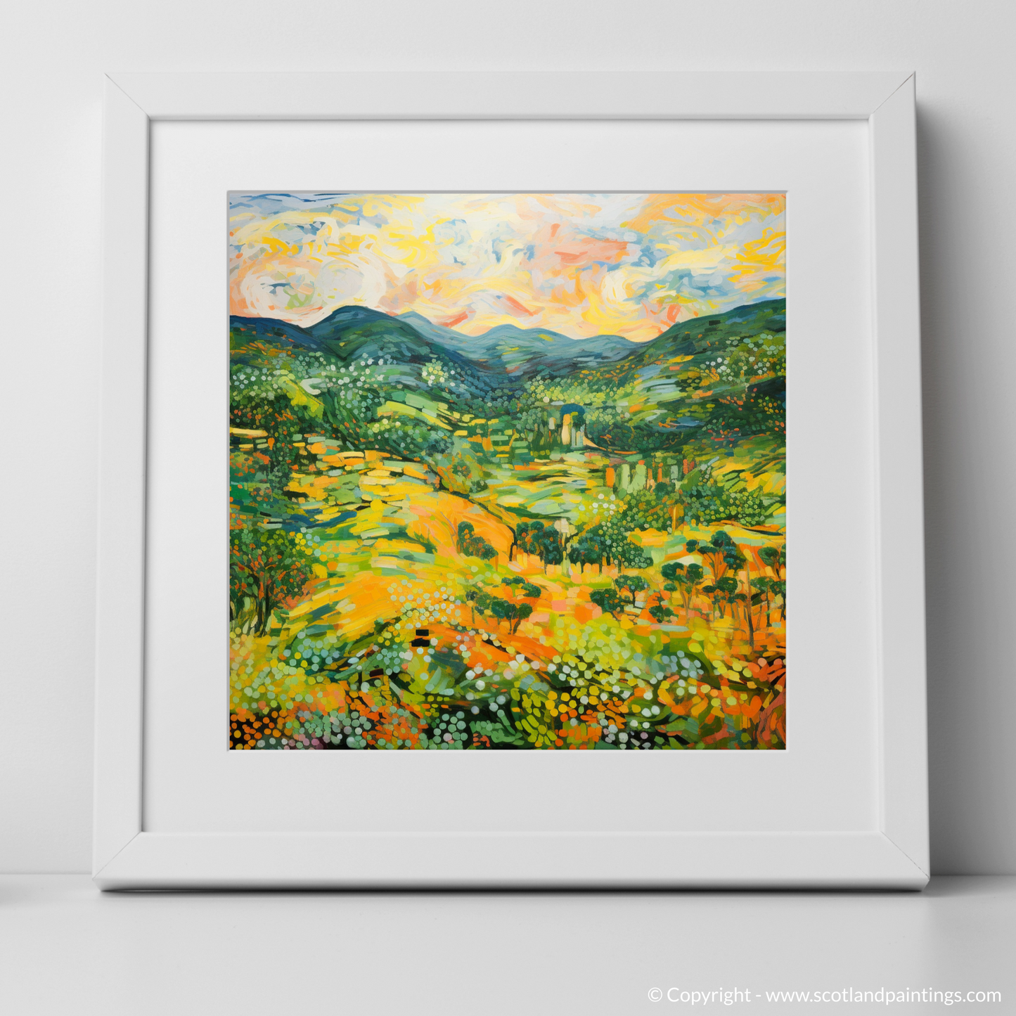 Art Print of Glen Garry, Highlands in summer with a white frame