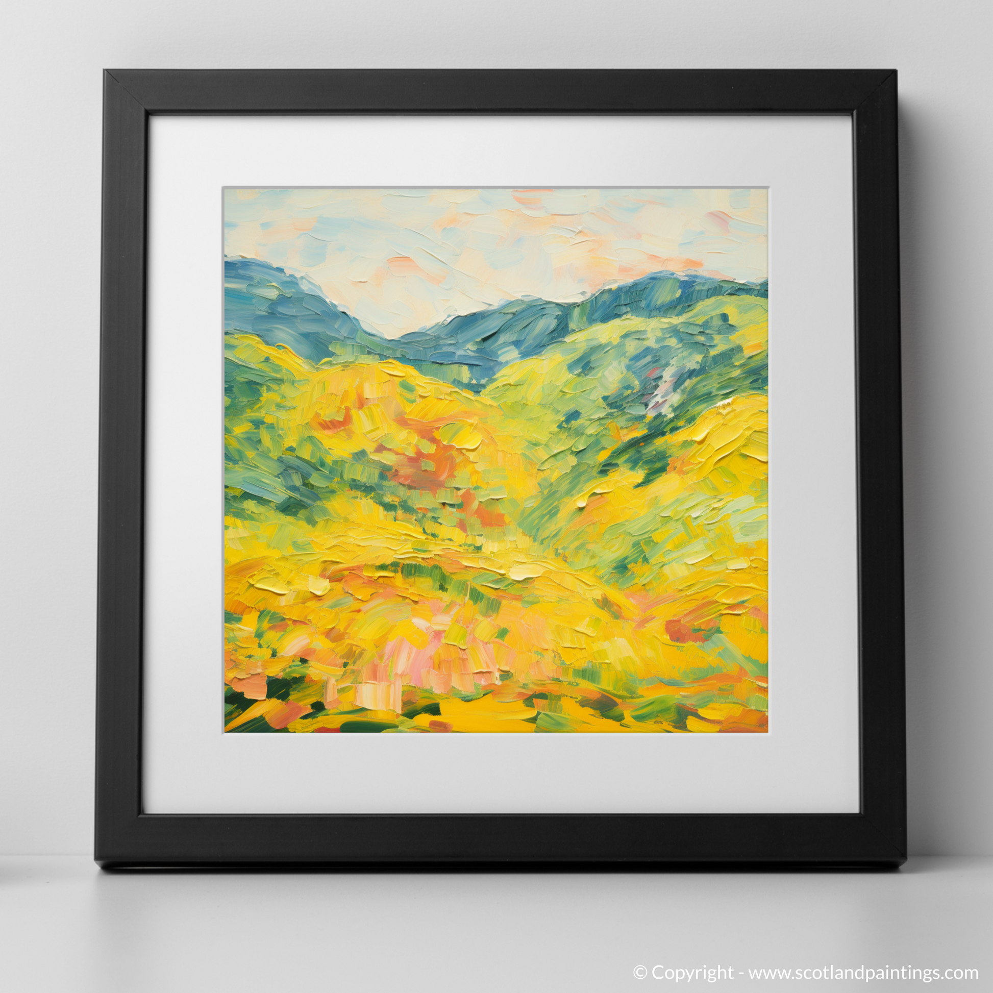 Art Print of Glen Garry, Highlands in summer with a black frame