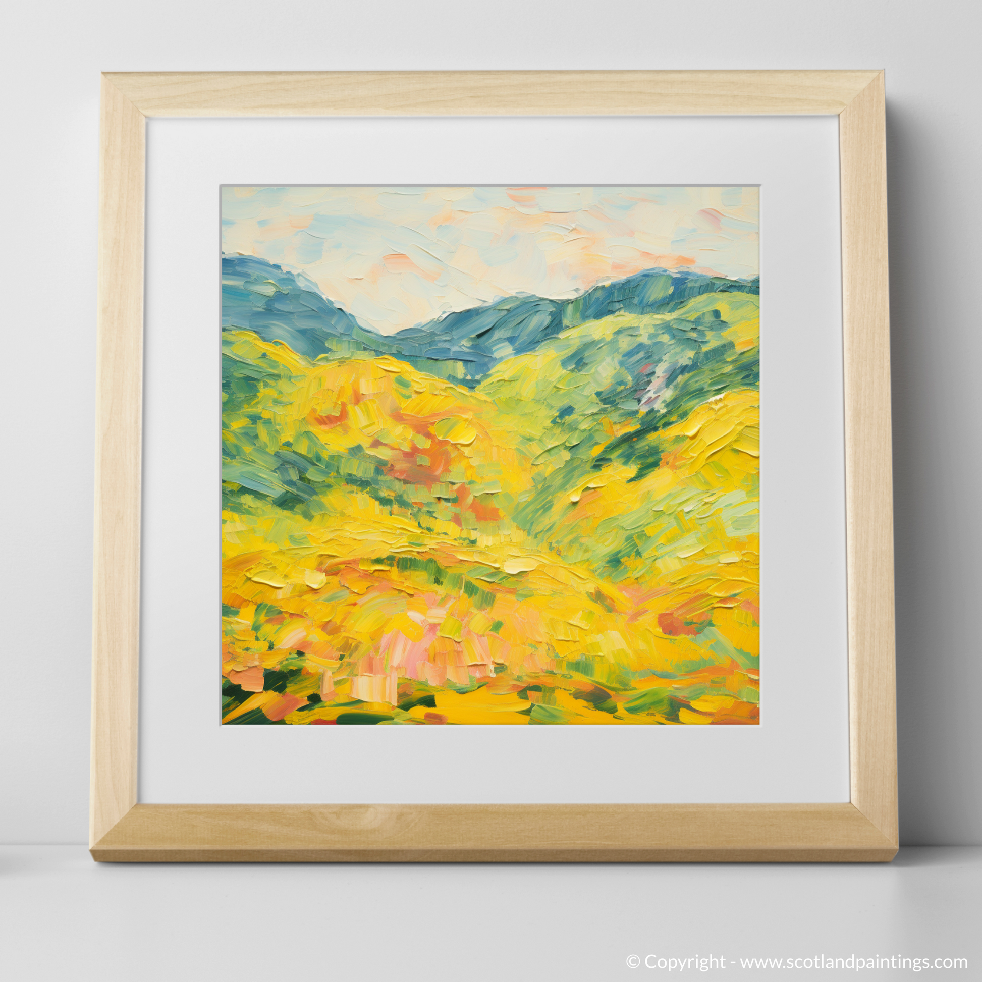 Art Print of Glen Garry, Highlands in summer with a natural frame