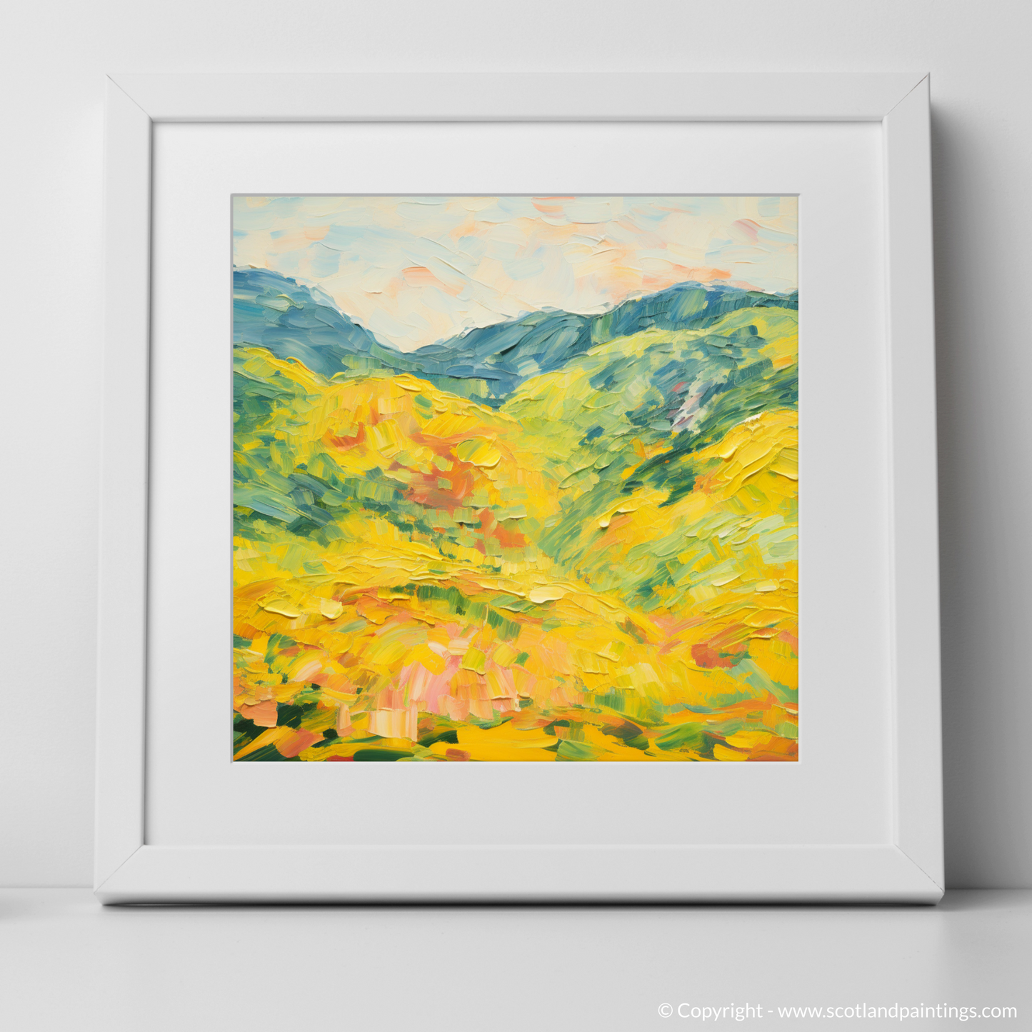 Art Print of Glen Garry, Highlands in summer with a white frame