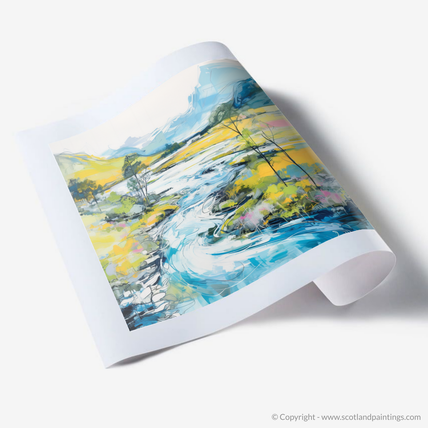 Art Print of River Orchy, Argyll and Bute in summer