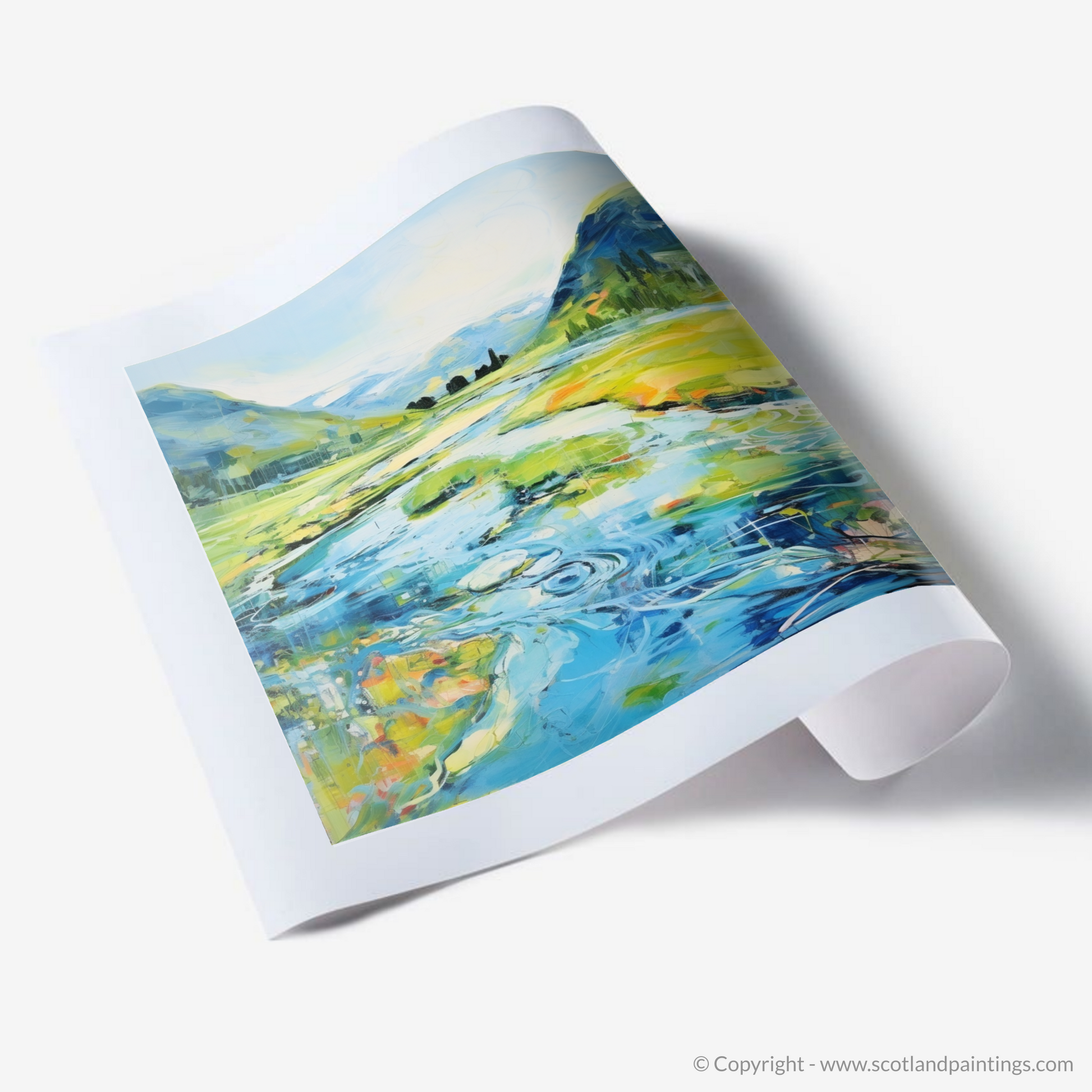 Art Print of River Orchy, Argyll and Bute in summer