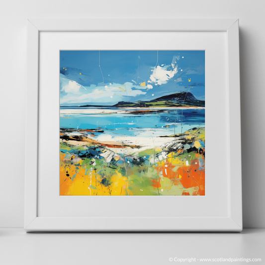 Art Print of Isle of Barra, Outer Hebrides in summer with a white frame