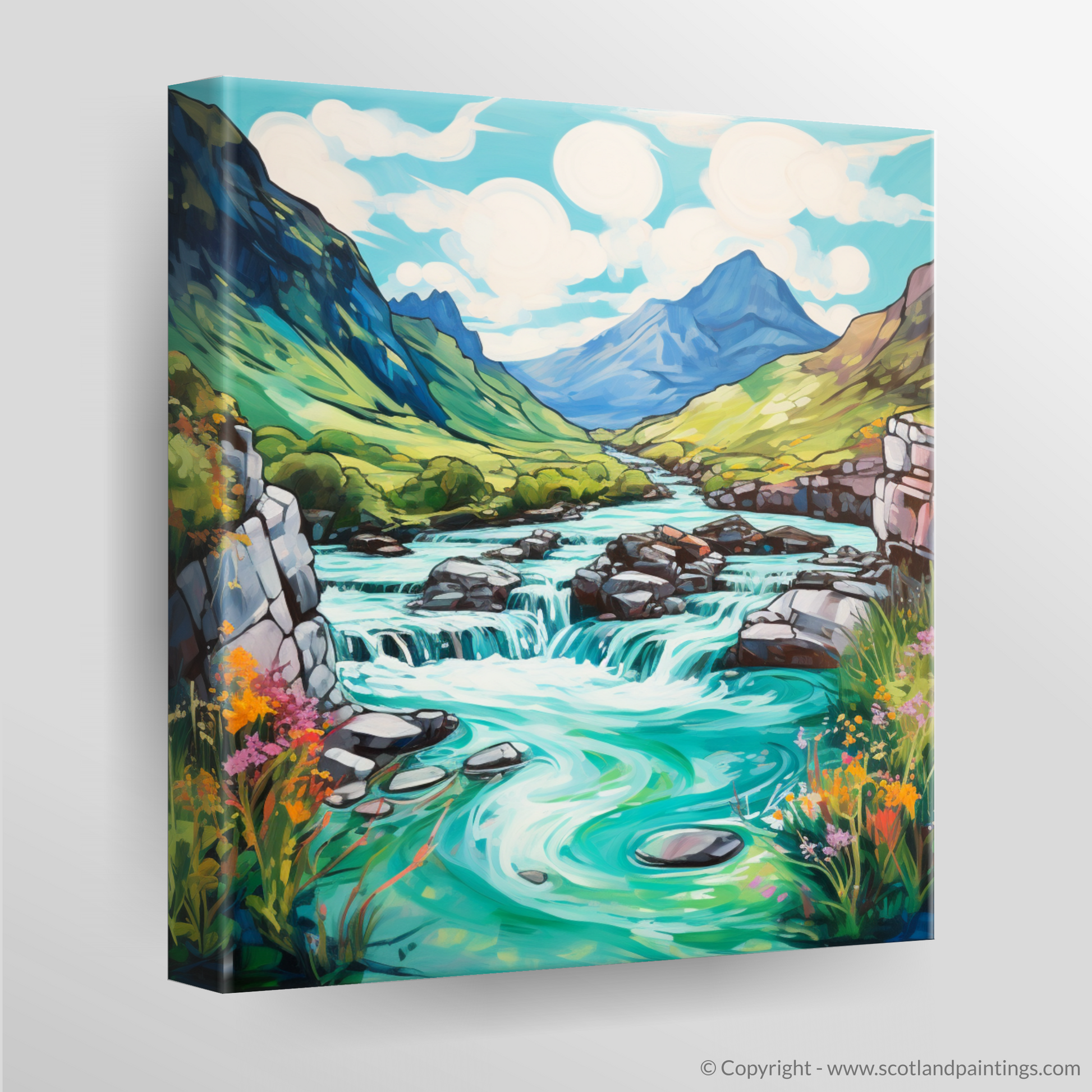 Canvas Print of The Fairy Pools, Isle of Skye in summer