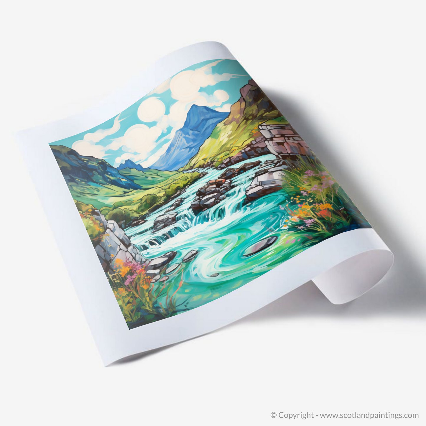 Art Print of The Fairy Pools, Isle of Skye in summer