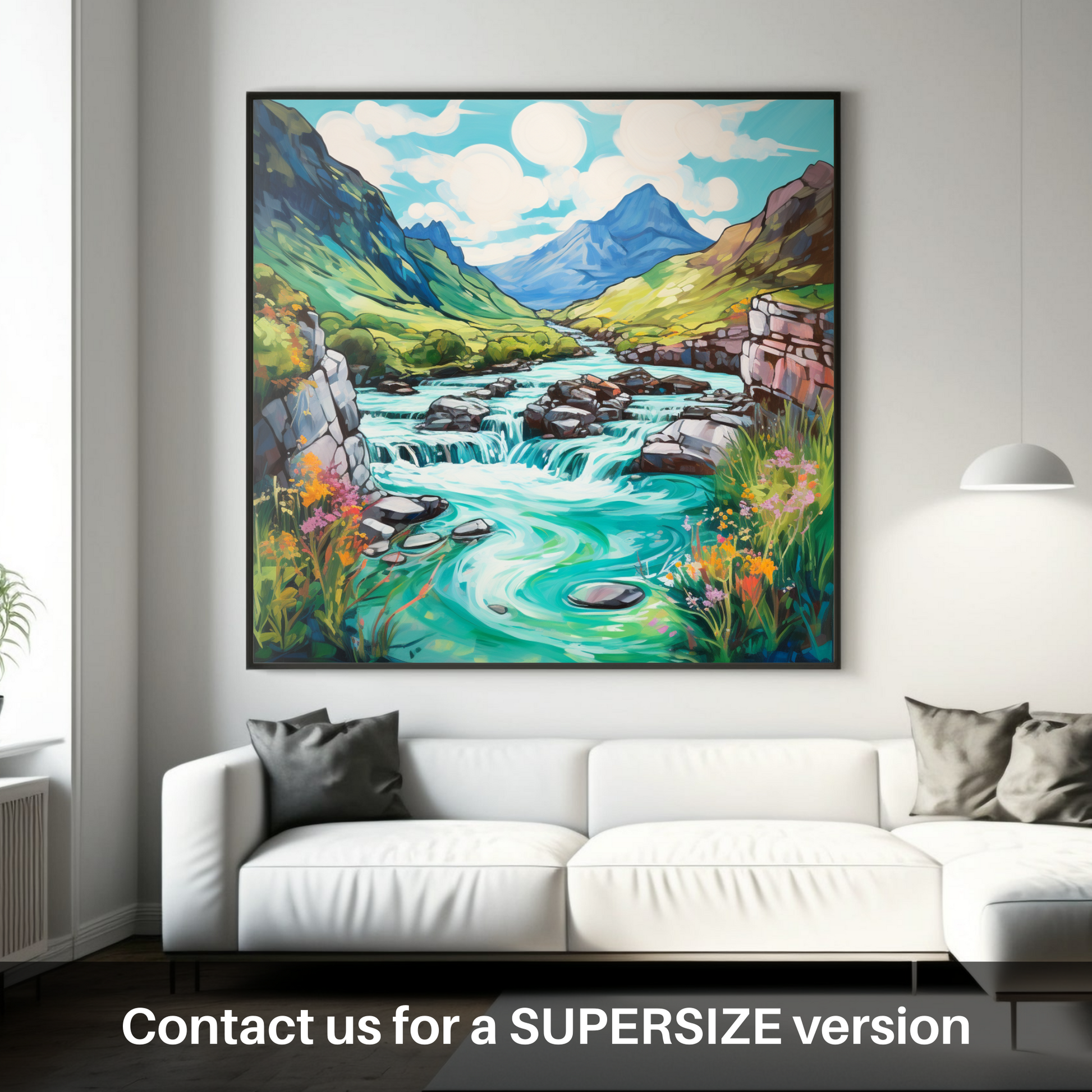 Huge supersize print of The Fairy Pools, Isle of Skye in summer