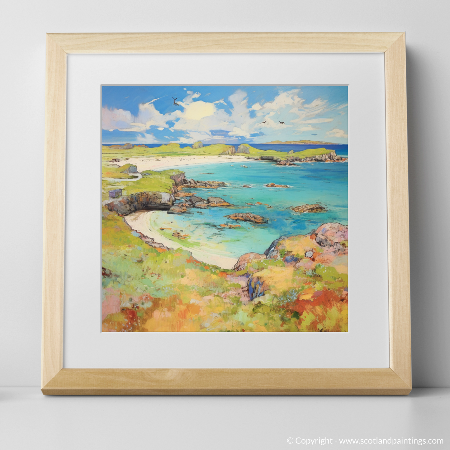 Art Print of Isle of Skyes smaller isles, Inner Hebrides in summer with a natural frame