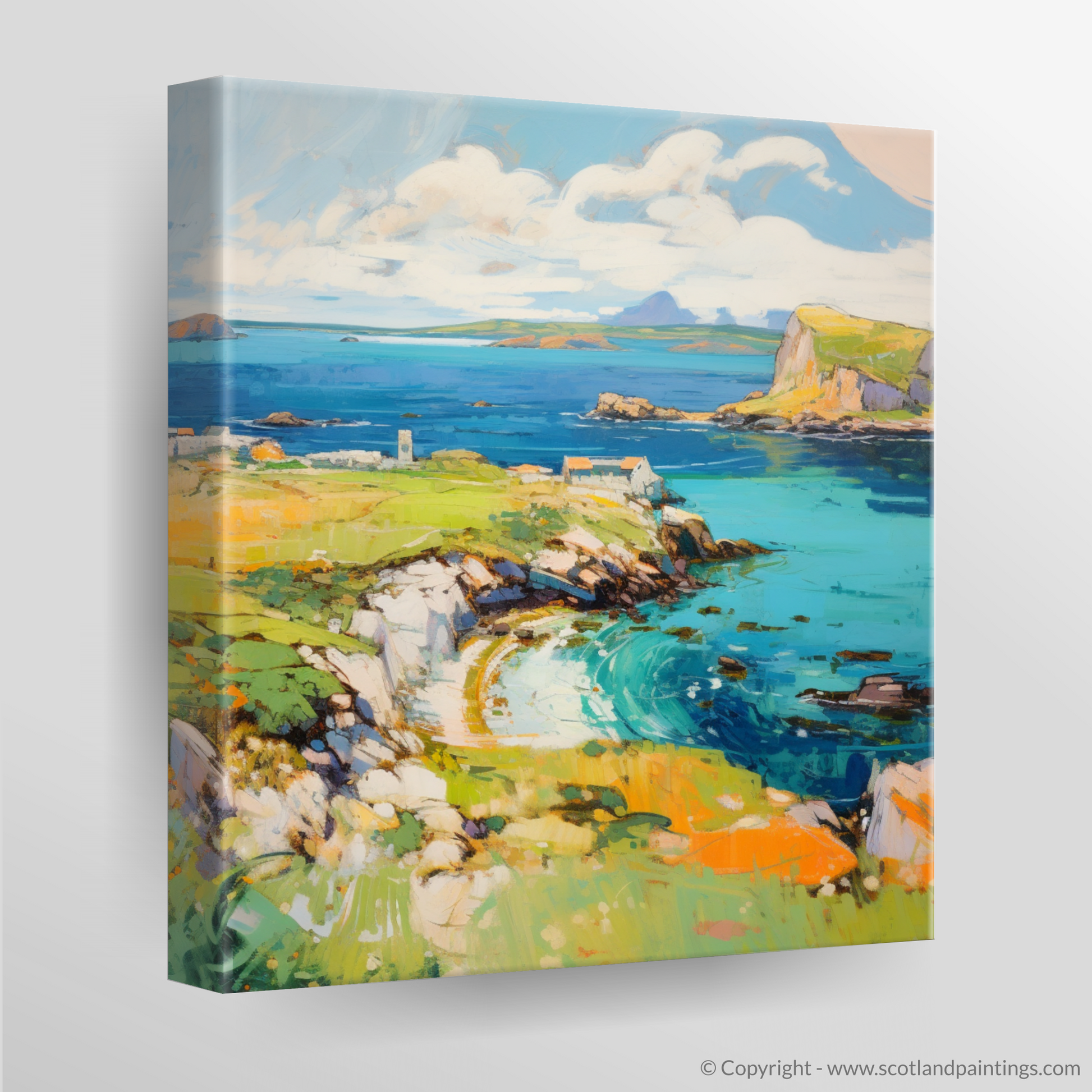 Canvas Print of Isle of Skyes smaller isles, Inner Hebrides in summer