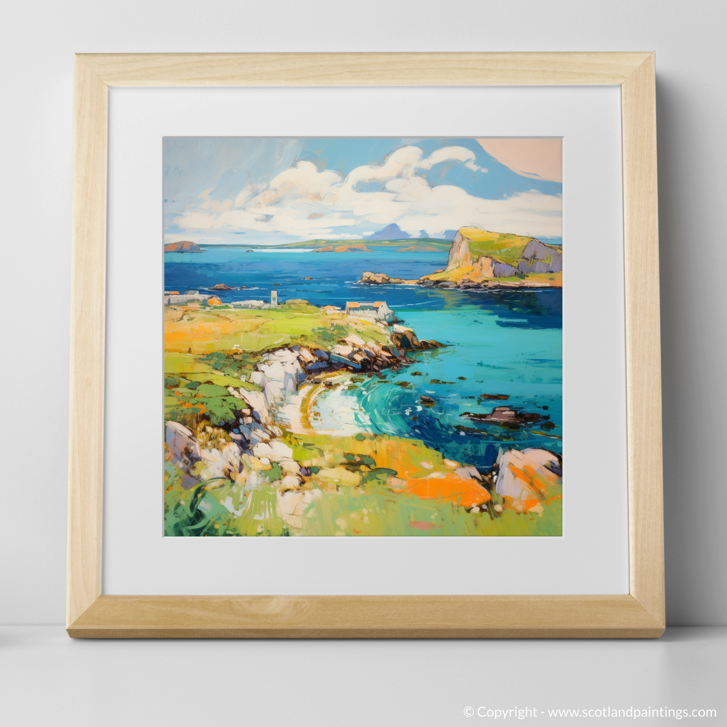 Art Print of Isle of Skyes smaller isles, Inner Hebrides in summer with a natural frame