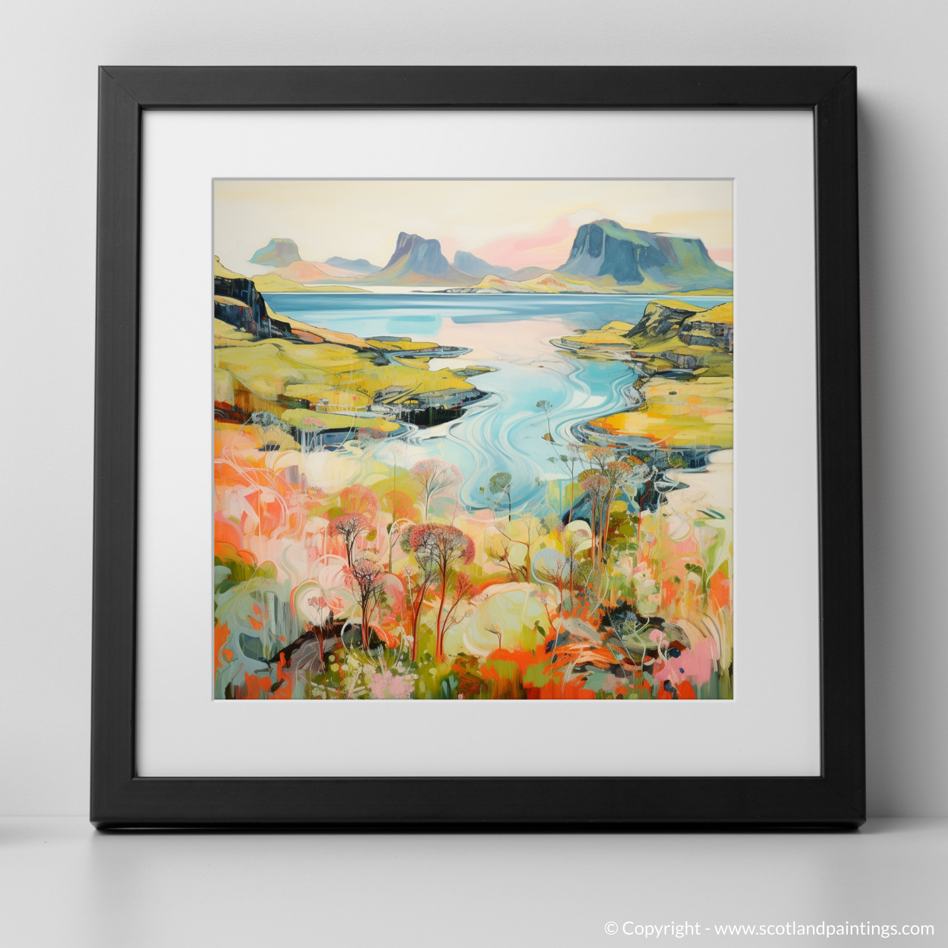 Art Print of Isle of Skye, Inner Hebrides in summer with a black frame