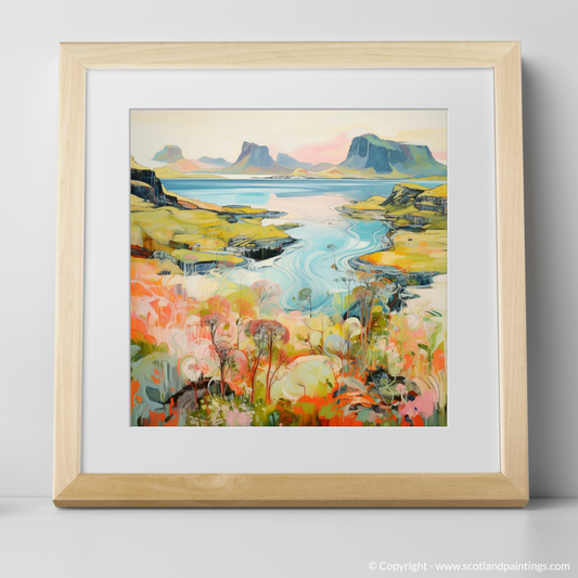 Art Print of Isle of Skye, Inner Hebrides in summer with a natural frame