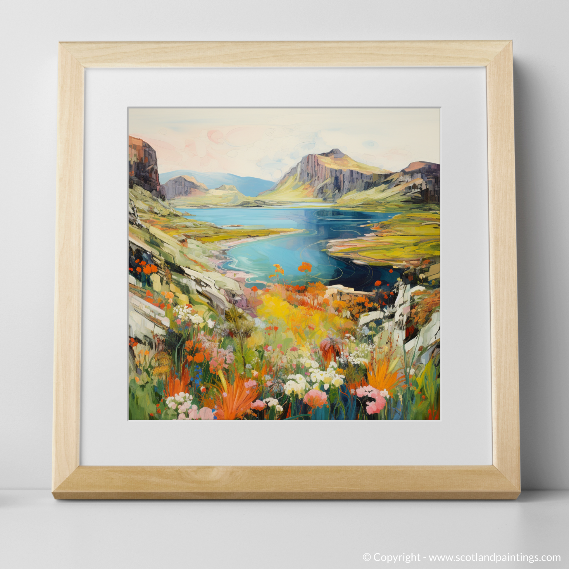 Art Print of Isle of Skye, Inner Hebrides in summer with a natural frame