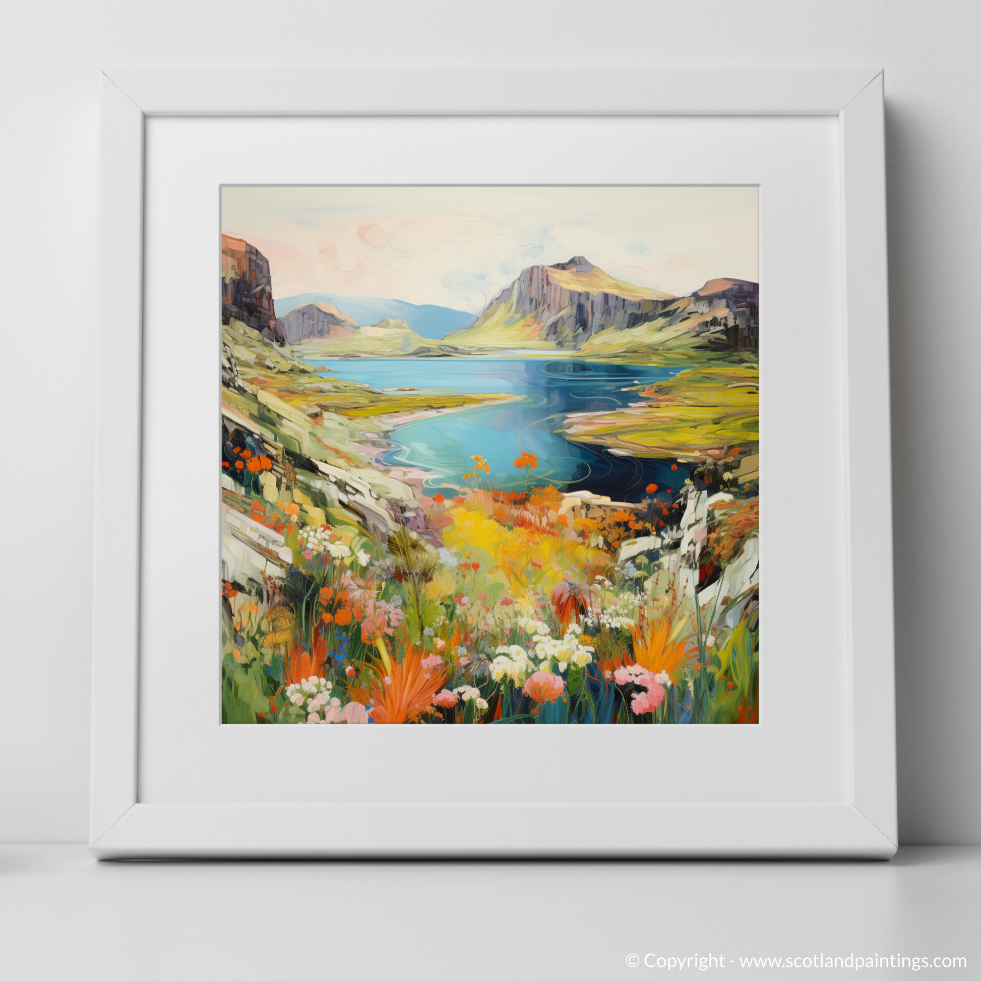 Art Print of Isle of Skye, Inner Hebrides in summer with a white frame